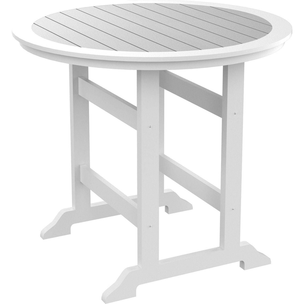 HDPE Bar Table, Dining Table, Patio Bar Set, Counter Height Table For Outdoor White + Gray
