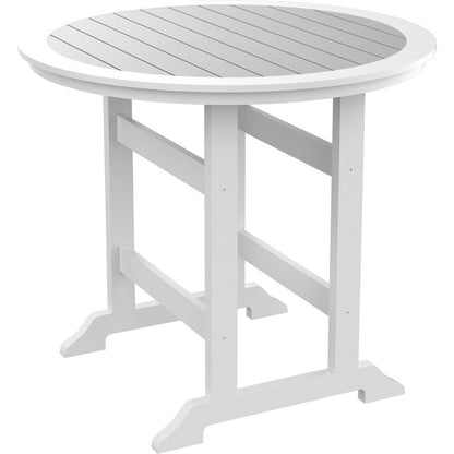 HDPE Bar Table, Dining Table, Patio Bar Set, Counter Height Table For Outdoor White + Gray