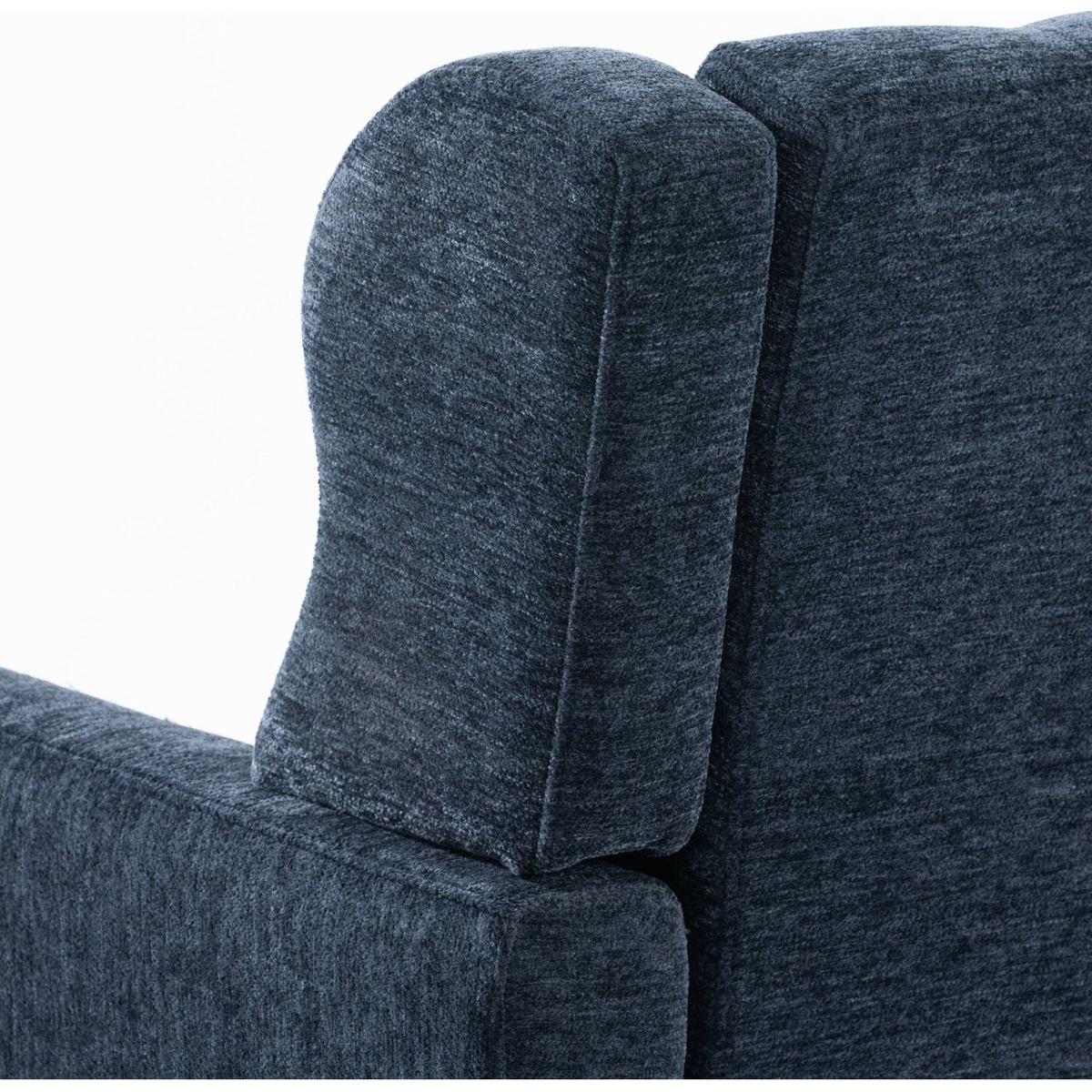 Modern Accent Chair Upholstered Foam Filled Living Room Chairs Comfy Reading Chair Mid Century Modern Chair with Chenille Fabric Lounge Arm Chairs Armchair for Living Room Bedroom (Dark Blue)