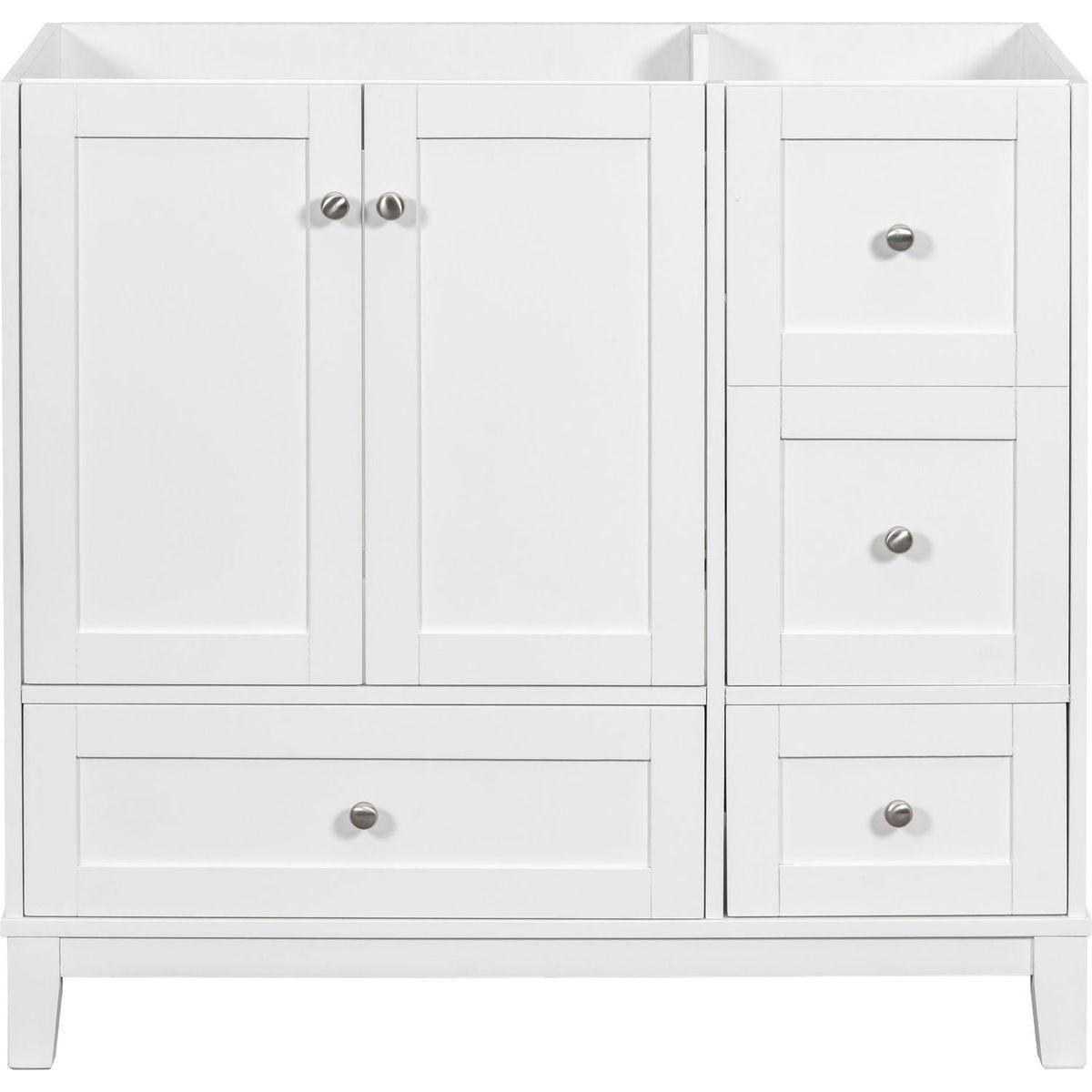 [Cabinet Only] 36" Bathroom vanity, white(Sink not included)