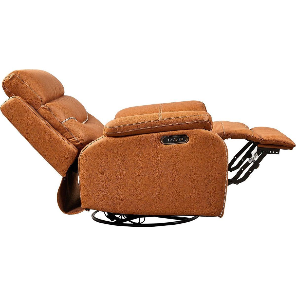 Liyasi Dual OKIN Motor Rocking and 240 Degree Swivel Single Sofa Seat recliner Chair Infinite Position, Head rest with power function