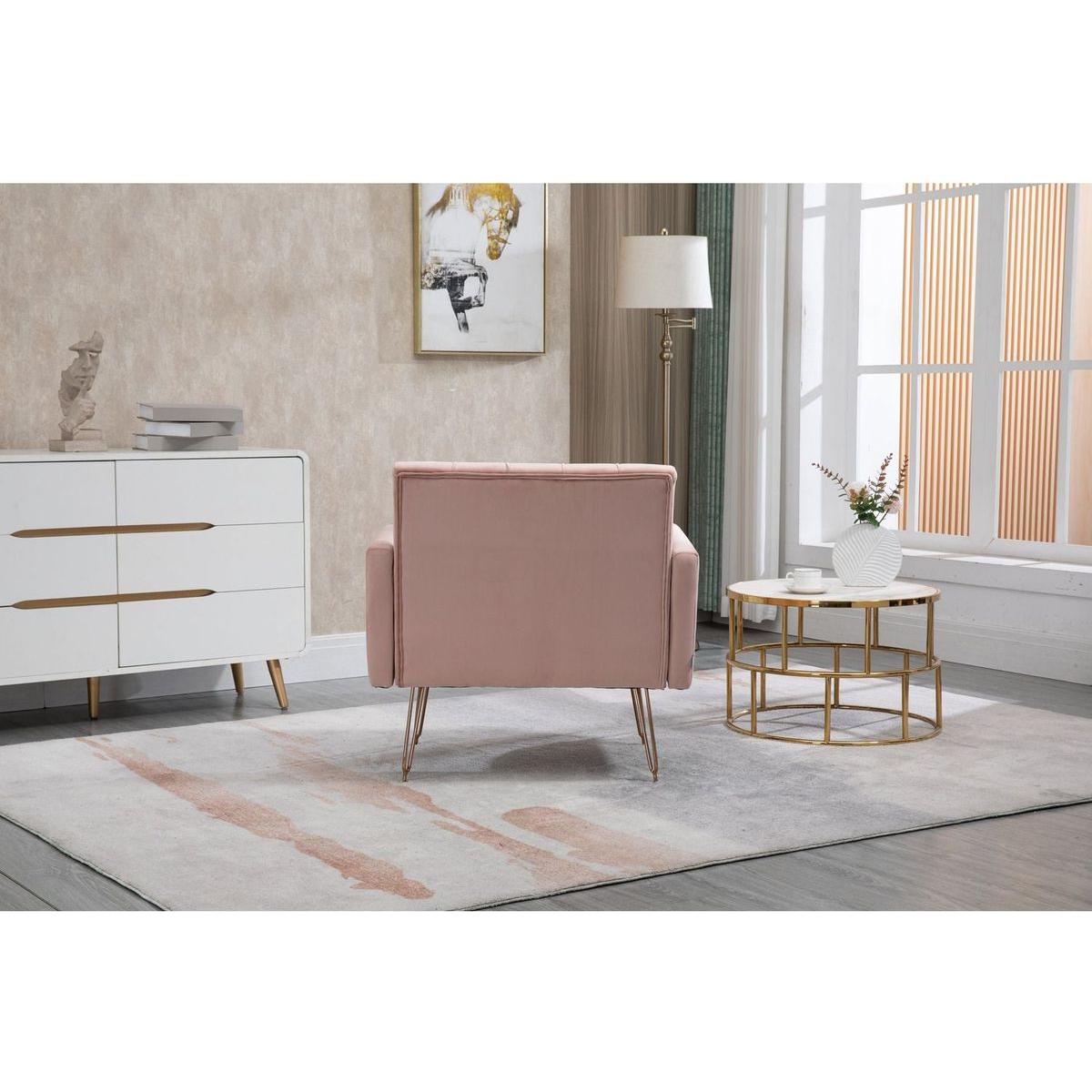 Accent Chair, leisure single sofa with Rose Golden feet