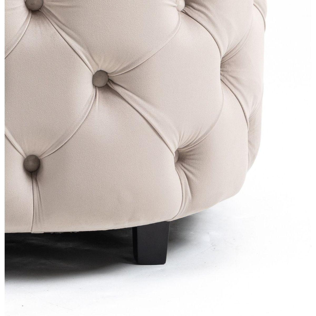 Accent Chair / Classical Barrel Chair for living room / Modern Leisure Sofa Chair (Khaki)