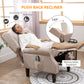 Massage Recliner Sofa with Heat Function, Remote Control, Beige