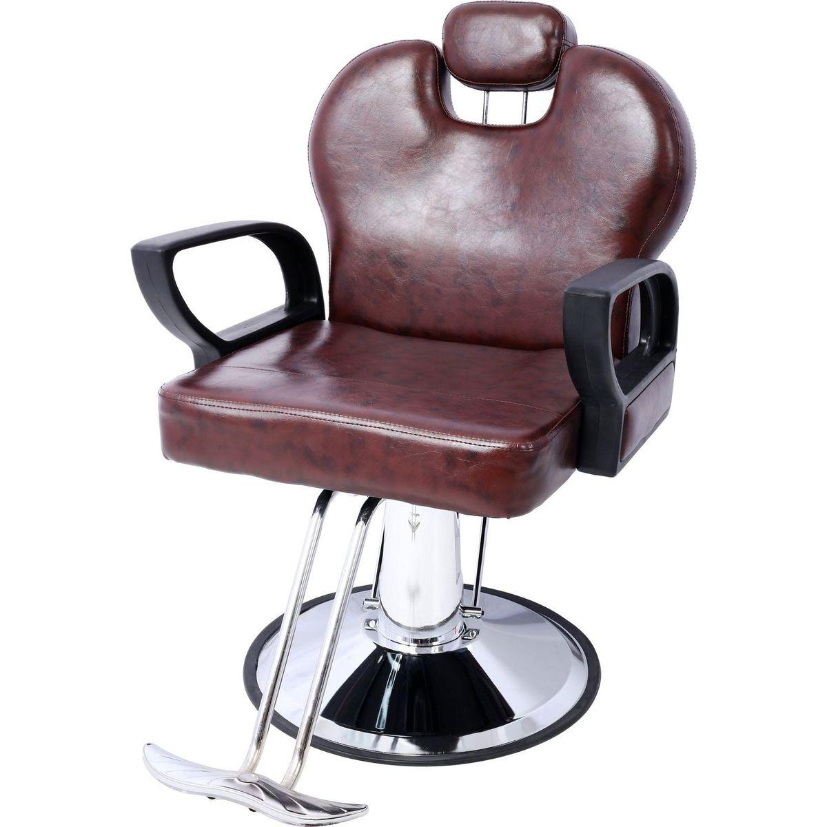 Artist hand Hair Stylist All Purpose Barber Chair for Barbershop Salon Chair,Heavy Duty Hydraulic Barber Chair Spa Furniture Shampoo Reclining Extra Wider Seat Beauty Hair Salon Equipment, brown