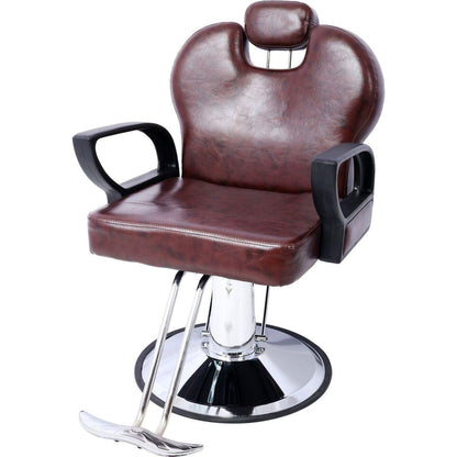 Artist hand Hair Stylist All Purpose Barber Chair for Barbershop Salon Chair,Heavy Duty Hydraulic Barber Chair Spa Furniture Shampoo Reclining Extra Wider Seat Beauty Hair Salon Equipment, brown
