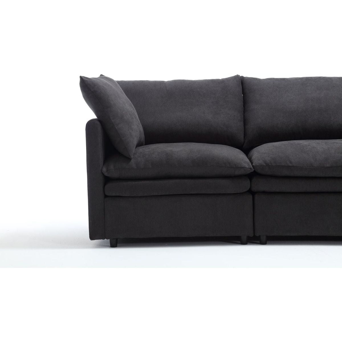 Modern U-shaped Sectional Sofa, 5-seat Upholstered Sofa Furniture,Sleeper Sofa Couch with Chaise Lounge for Living Room,Apartment,Dark Gray,Polyester