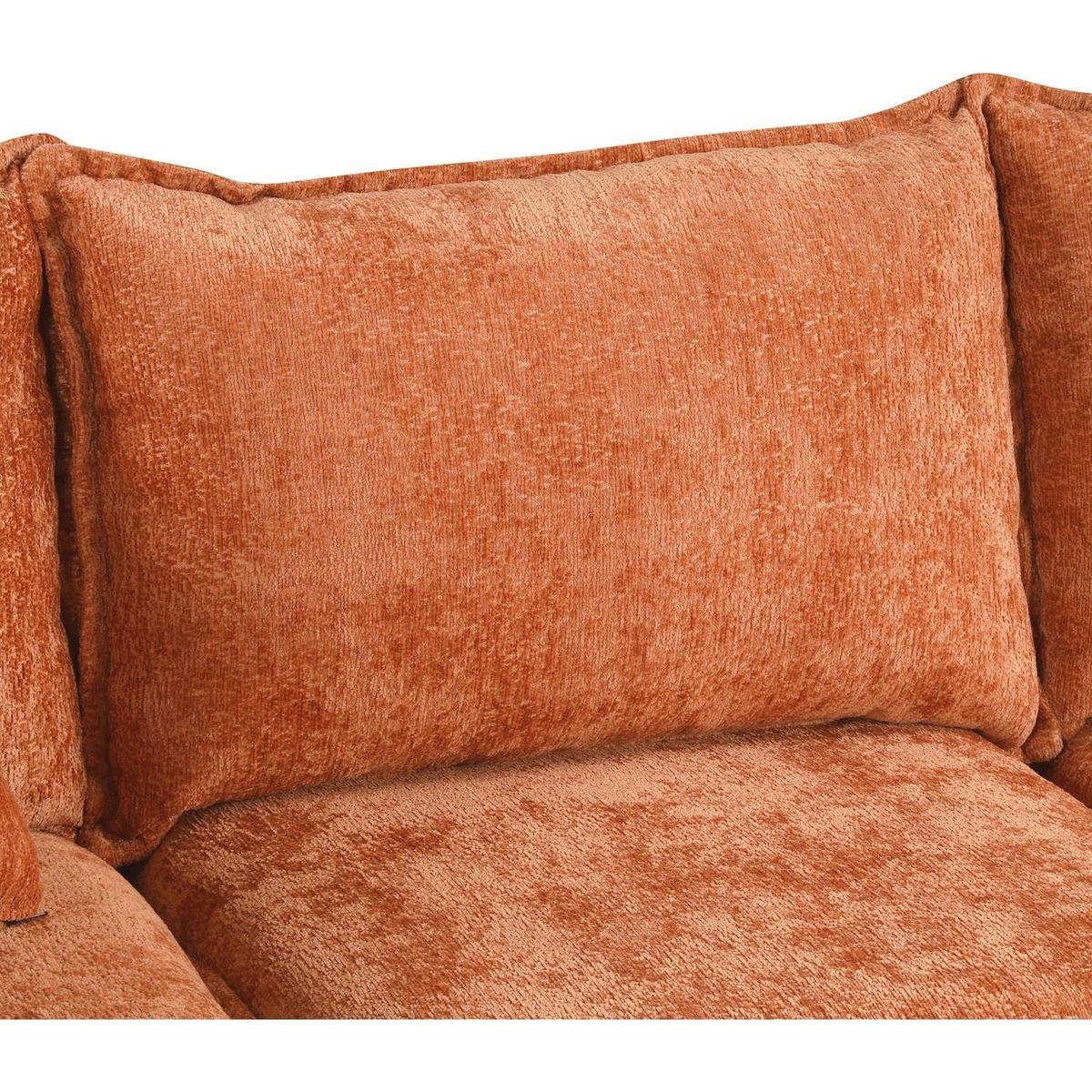 82.67"Convertible Sofa Bed Sectional Sofa Sleeper L-shaped Sofa with a Storage Ottoman,Two Pillows, Two Power Sockets and Two USB Ports for Living Room, Orange