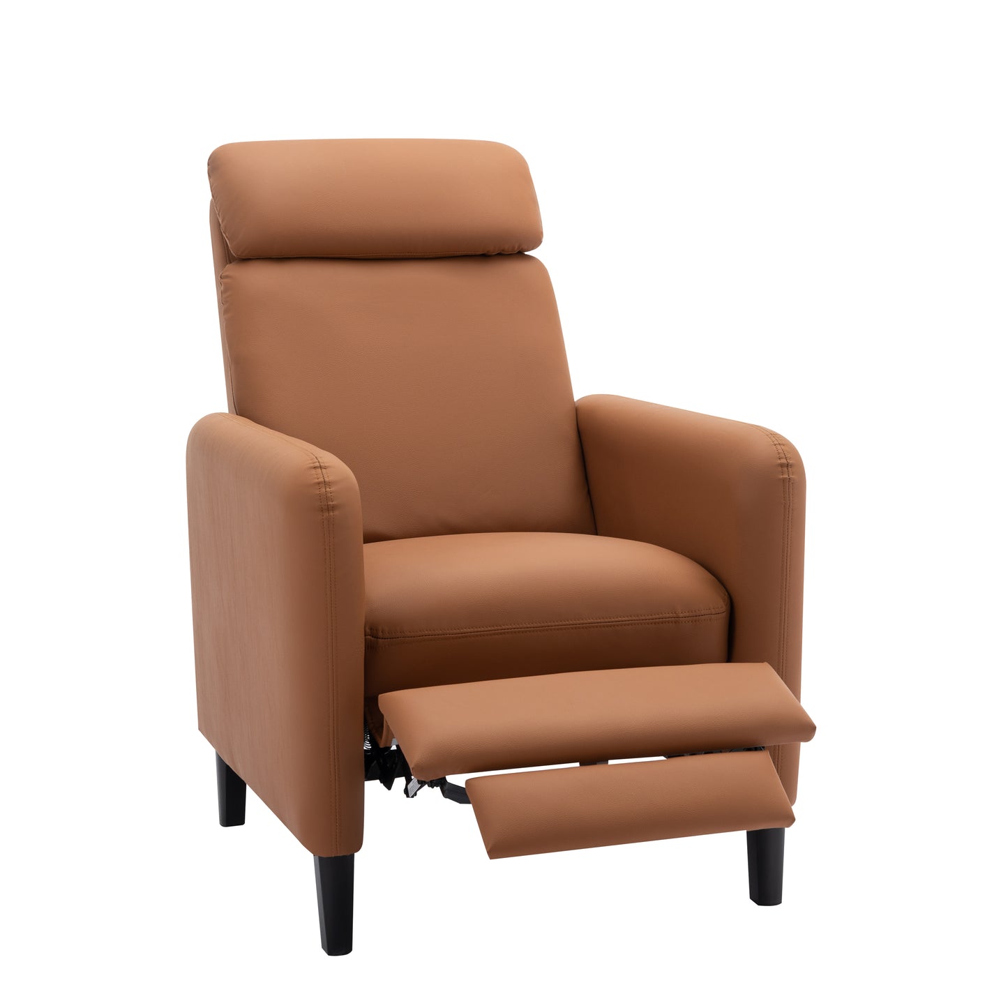 Modern Artistic Color Design Adjustable Recliner Chair PU Leather for Living Room Bedroom Home Theater, Burnt Orange