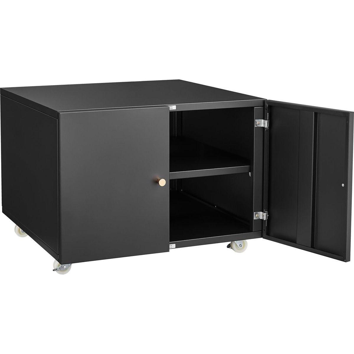 Office furniture Copier Cabinet BLACK 2 door steel copier stand mobile pedestal file Printer Stand