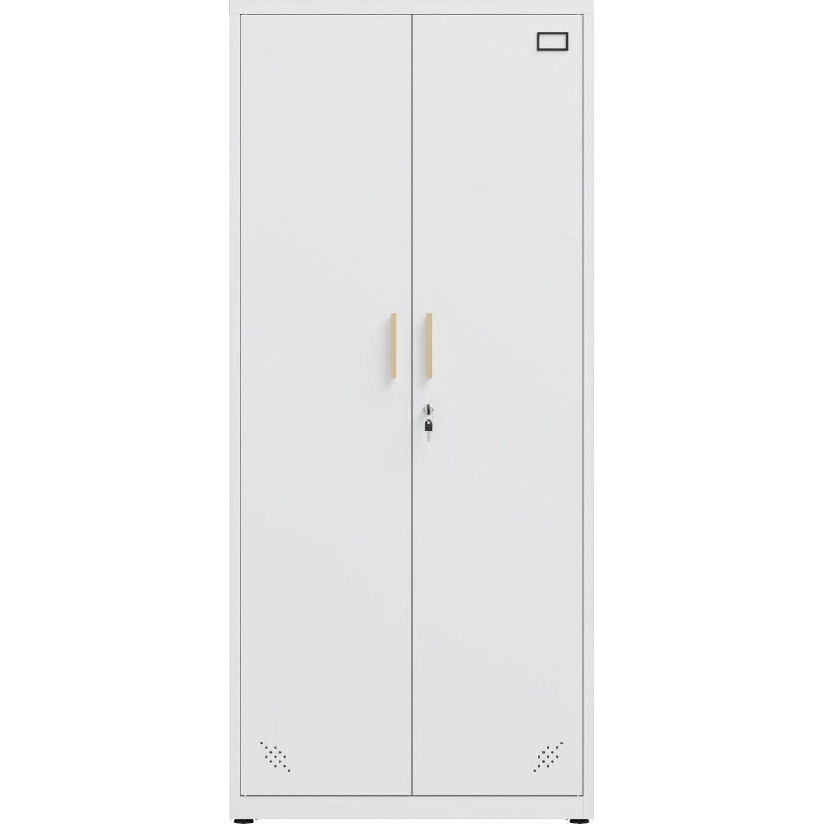 High Storage Cabinet with 2 Doors and 4 Partitions to Separate 5 Storage Spaces, Home/ Office Design