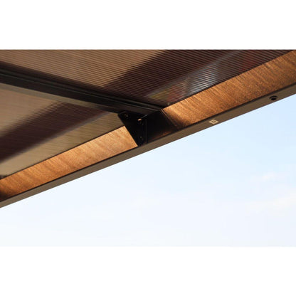 10' x 12' Outdoor Pergola Gazebo,Wall-Mounted Lean to Metal Awning Gazebo with Roof,Large Heavy Duty for Patio,Decks,Backyard