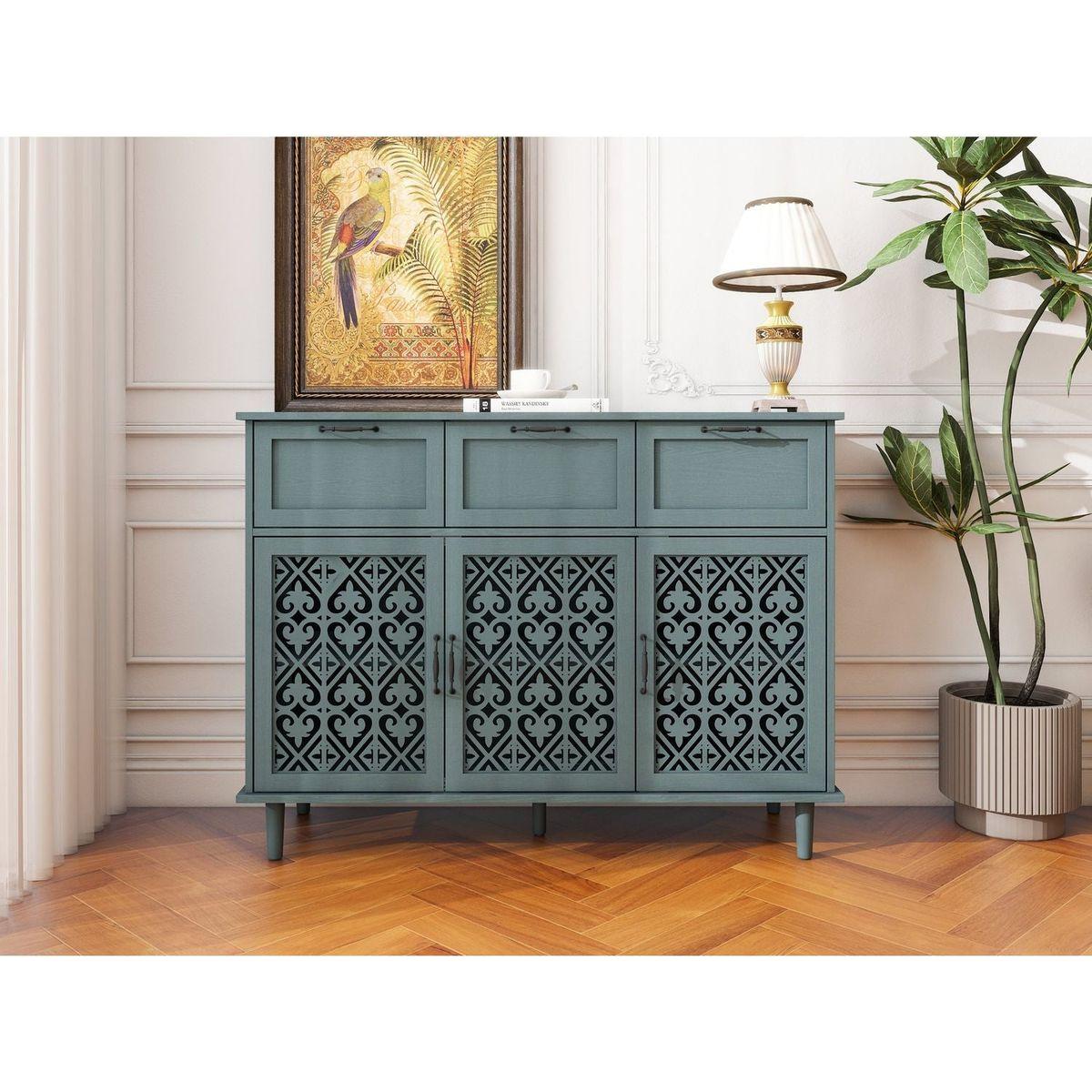 3 Door 3 Drawer Cabinet, American Furniture, Suitable for Bedroom, Living Room, Study