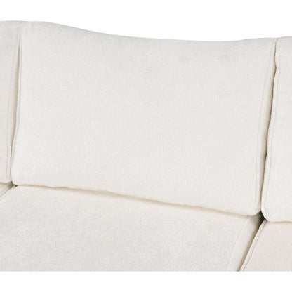 112.2" Sectional Sofa Pull-out Sofa Bed Sleeper with a Storage Ottoman,Three Pillows and Charging Devices for Living Room, Cream