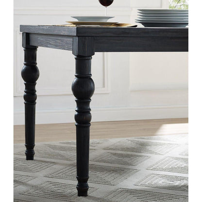 Leviton Urban Style Dark Wash Wood Dining Set: Table, 4 Chairs and Bench