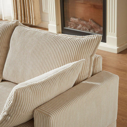 113.5" Modular Sectiona Corduroy Sofa, Sectional Couches for Living Room U Shaped Sectional Couch with Storage Ottoman, 6 Seats Convertible Sectionals with Chaise