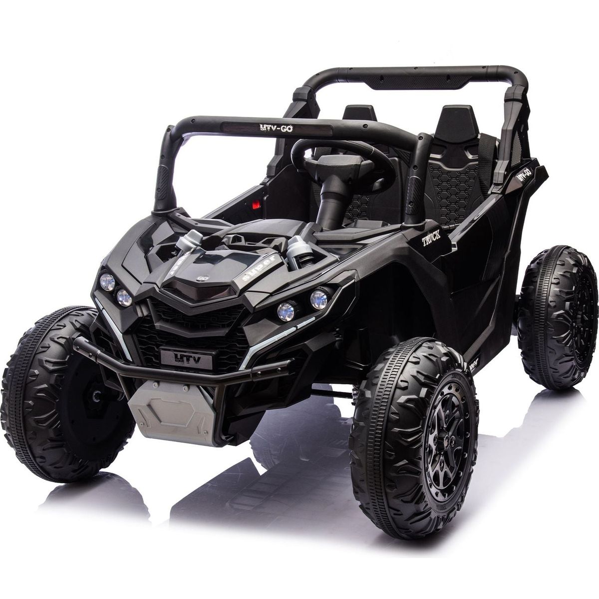 24V Two-Seater Kids Ride On UTV W/Parents Remote Control,Four-Wheel Suspension,Slow Start,Large wheel design,Anti-collision bar,Storage space,Music,USB,Bluetooth,Volume control,LED lights for Kids 3+.