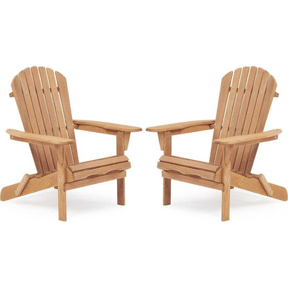 Wooden Outdoor Folding Adirondack Chair Set of 2 Wood Lounge Patio Chair for Garden,Garden, Lawn, Backyard, Deck, Pool Side, Fire Pit,Half Assembled