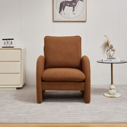 Modern Sherpa Upholstered Accent Chair, Comfortable Living Room Armchair, Lounge chair for Bedroom, and Office "Stylish and Ergonomic Design