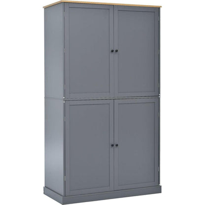 [Assembly Video Provided]40.2x20x71.3inch High Freestanding Kitchen Pantry Large Cupboard Storage Cabinet with 2 Drawers, 2 Adjustable Shelves, 8 Door Shelves for Kitchen, Dining Room,Gray