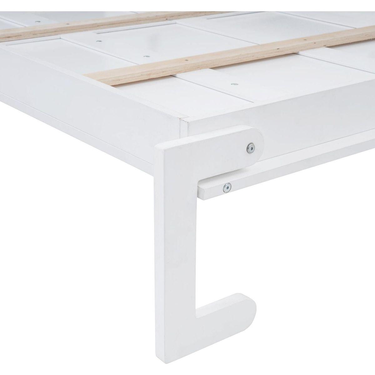 Full Size Murphy Bed Wall Bed with Top Cabinets,White