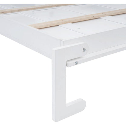 Full Size Murphy Bed Wall Bed with Top Cabinets,White