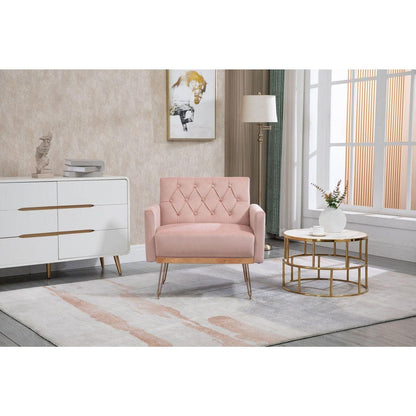 Accent Chair, leisure single sofa with Rose Golden feet