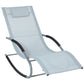 Zero Gravity Rocking Chair Outdoor Chaise Lounge Chair Recliner Rocker with Detachable Pillow and Durable Weather-Fighting Fabric for Patio, Deck, Pool, Grey