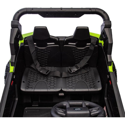 24V Two-Seater Kids Ride On UTV W/Parents Remote Control,Four-Wheel Suspension,Slow Start,Large wheel design,Anti-collision bar,Storage space,Music,USB,Bluetooth,Volume control,LED lights for Kids 3+.