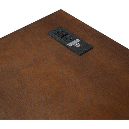 Twin-Over-Twin Bunk Bed with Twin size Trundle, Storage and Desk, White+Walnut