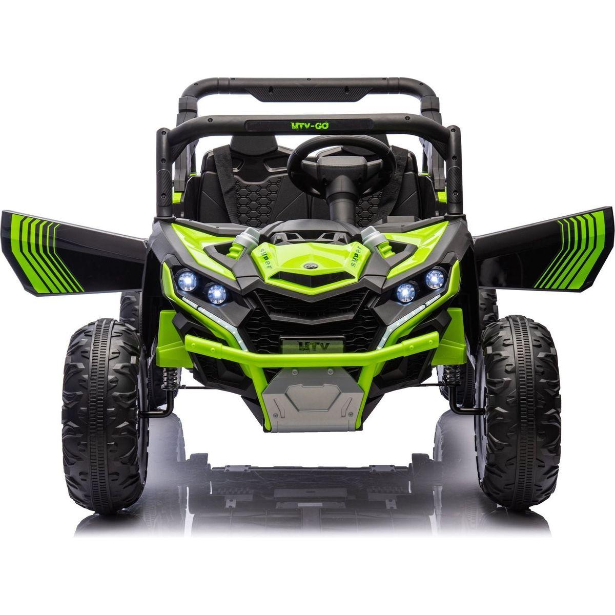 24V Two-Seater Kids Ride On UTV W/Parents Remote Control,Four-Wheel Suspension,Slow Start,Large wheel design,Anti-collision bar,Storage space,Music,USB,Bluetooth,Volume control,LED lights for Kids 3+.