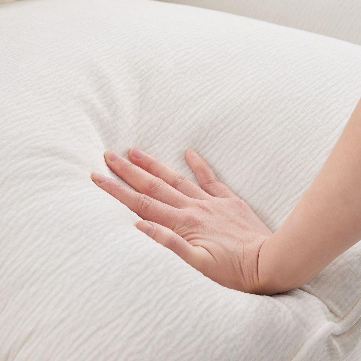 110x57" Modern U Shape Modular Sofa, 6 Seat Chenille Sectional Couch Set with 2 Pillows Included, Freely Combinable Indoor Funiture for Living Room, Apartment, Office, 2 Colors