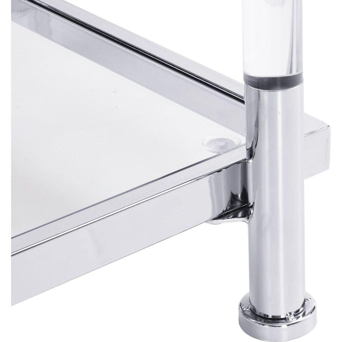 43.31" Chrome Glass Sofa Table, Acrylic Side Table, Console Table for Living Room& Bedroom