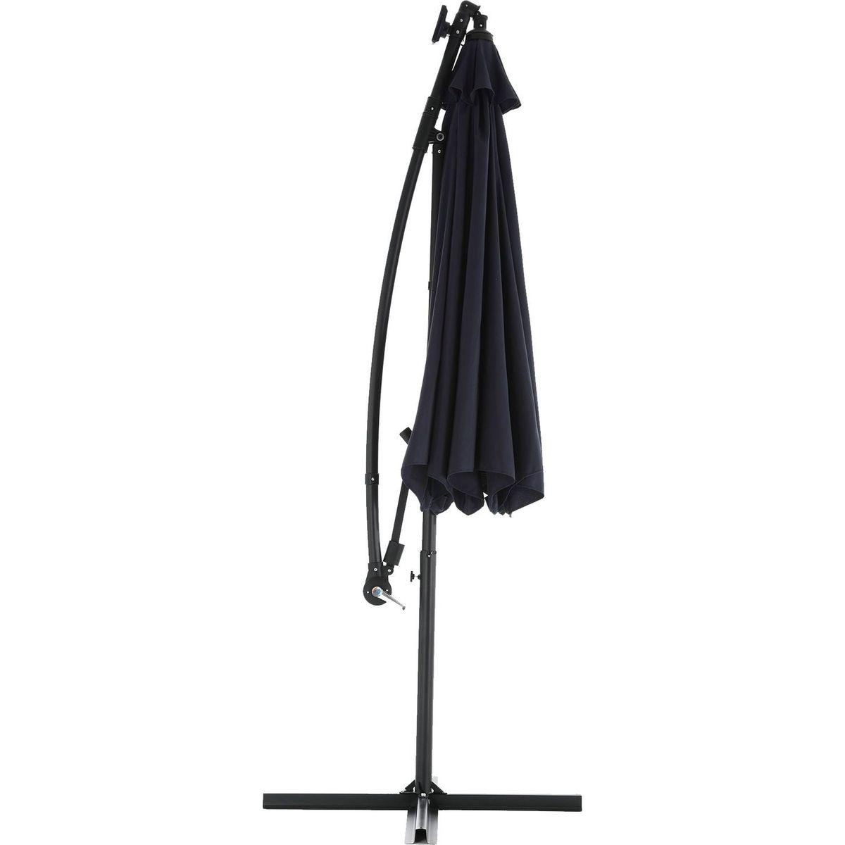 10ft Solar LED Offset Hanging Market Patio Umbrella (Navy blue)