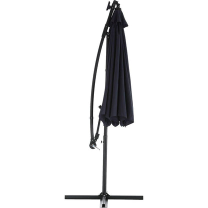 10ft Solar LED Offset Hanging Market Patio Umbrella (Navy blue)