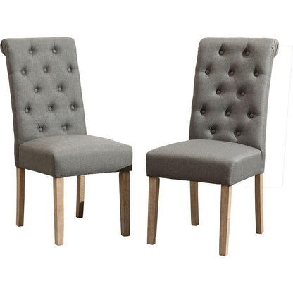 Amonia 5-piece Dining Set, Turned-Leg Dining Table with 4 Tufted Chairs