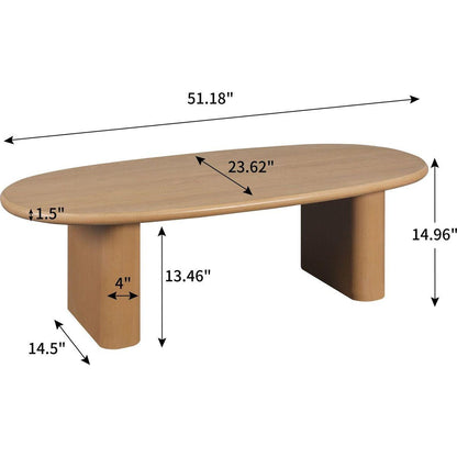51" Tapered Tabletop Coffee Table (NATURAL WOOD)