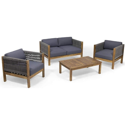 LAUREL Outdoor 4 Seater Chat Set_LOVESEAT & COFFEE TABLE & CLUB CHAIR