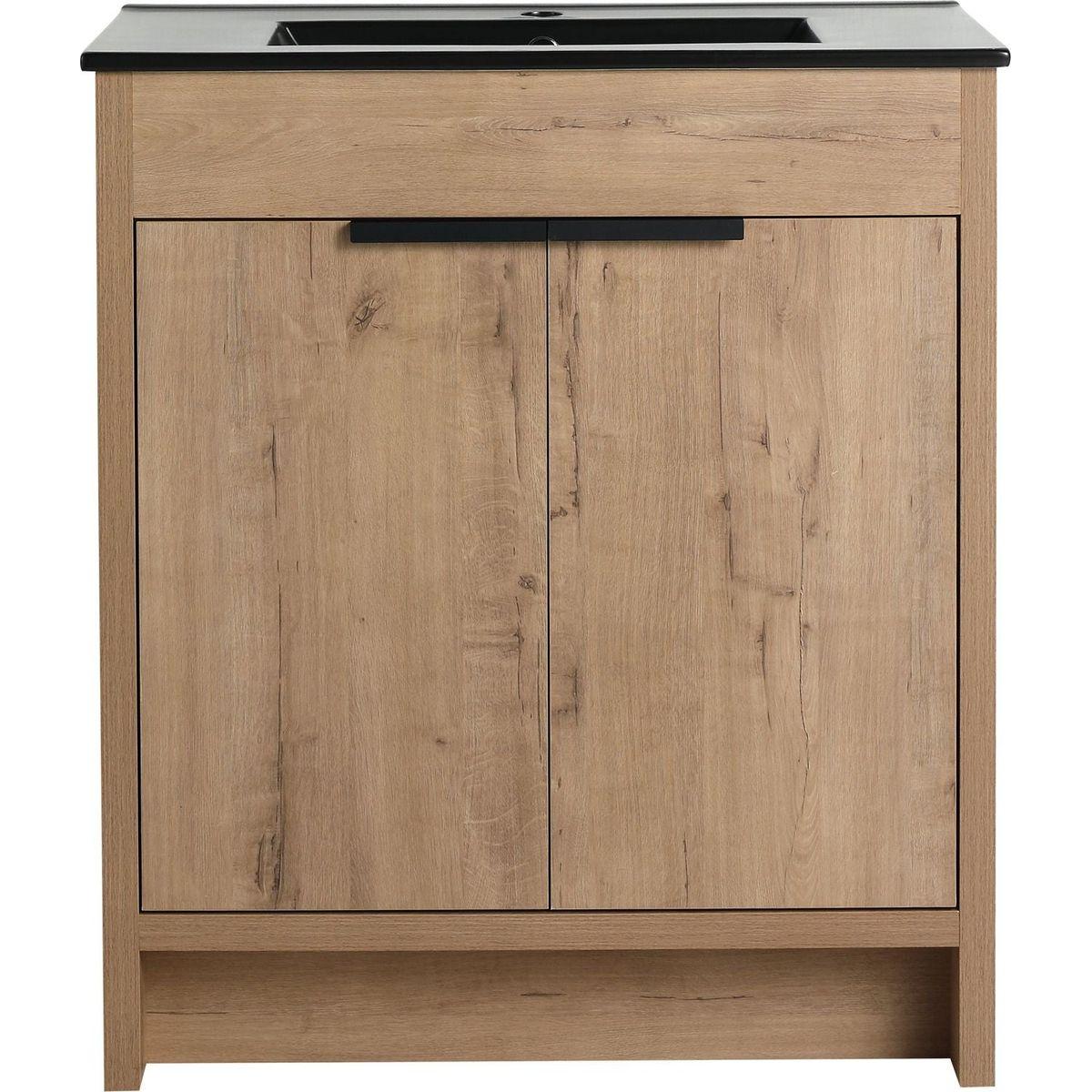 30" Freestanding Bathroom Cabinet With Basin & 2 Soft-Close Cabinet Doors ((KD-PACKING),BVB02430IMO-