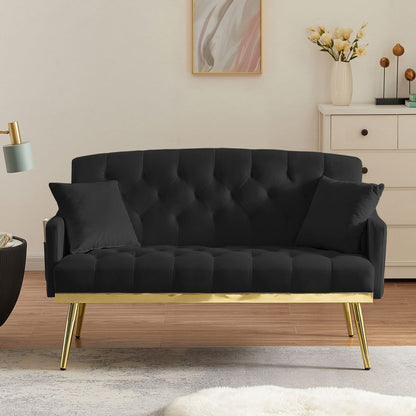 BLACK 2 SEATER SOFA