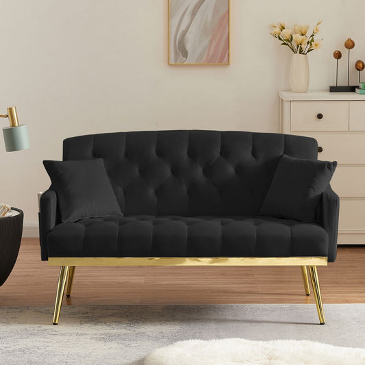 BLACK 2 SEATER SOFA