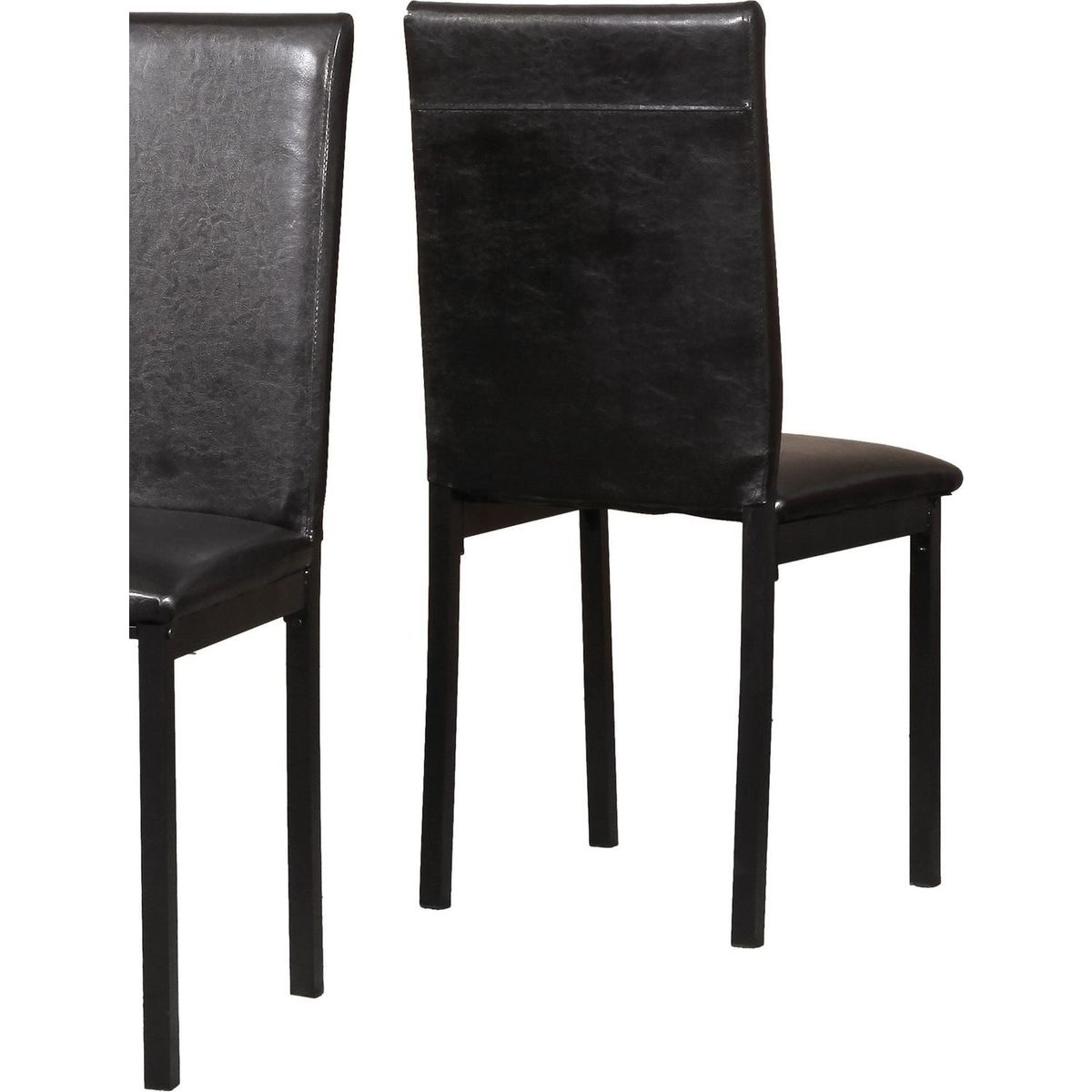 Noyes Faux Leather Seat Metal Frame Dining Chairs, Set of 4, Black