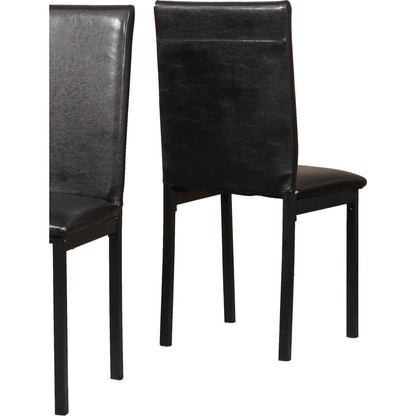 Noyes Faux Leather Seat Metal Frame Dining Chairs, Set of 4, Black