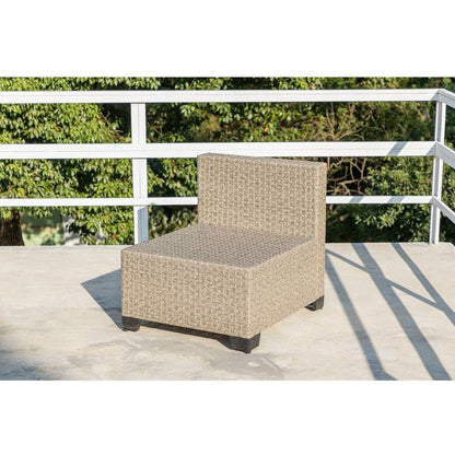 9-Piece Patio Furniture Set, All-Weather Boho Outdoor Conversation Set Sectional Sofa with Water Resistant Grey Thick Cushions