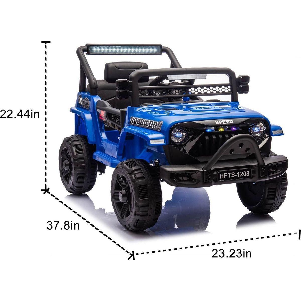 12V Kids Ride On Electric Truck Car W/Parents Control,2WD,Four-wheel suspension,Early education function,Adjustable volume,USB,MP3,Bluetooth,Microphone jack,Power display,LED lights For kids aged 3+.