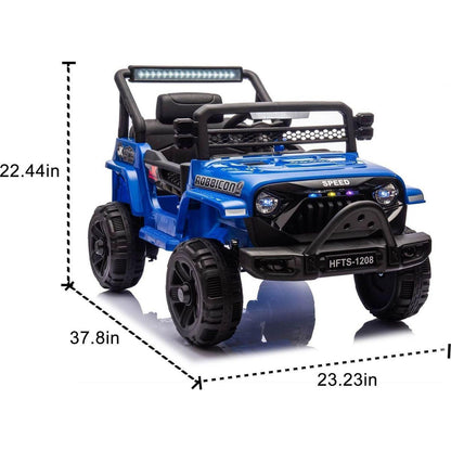 12V Kids Ride On Electric Truck Car W/Parents Control,2WD,Four-wheel suspension,Early education function,Adjustable volume,USB,MP3,Bluetooth,Microphone jack,Power display,LED lights For kids aged 3+.