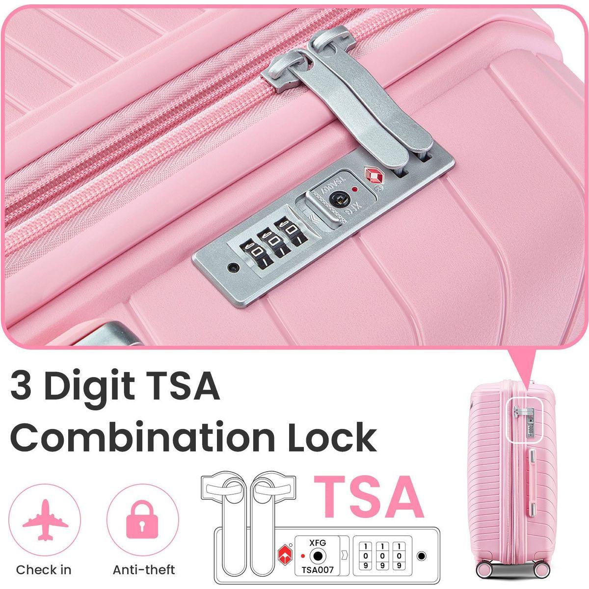 Luggage Sets 4 Piece(14/20/24/28), Expandable Lightweight Suitcase with 4 Double 360 Degrees Mute Spinner Wheels PP Materials Durable TSA Lock Travel Luggage