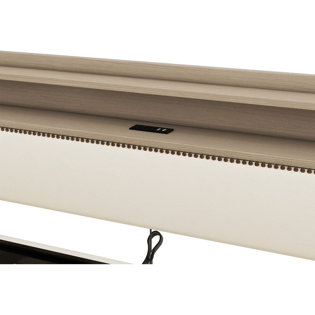 Twin Size Daybed with Storage Drawers, Upholstered Daybed with Charging Station and LED Lights, Beige