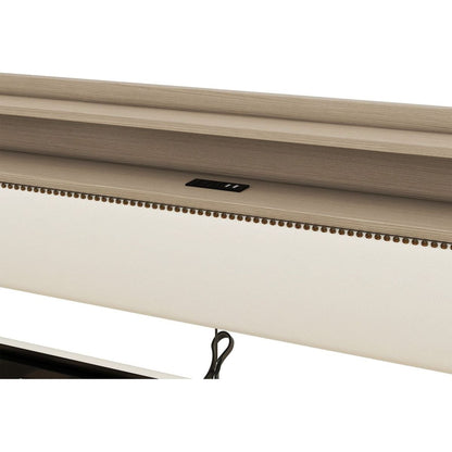 Twin Size Daybed with Storage Drawers, Upholstered Daybed with Charging Station and LED Lights, Beige