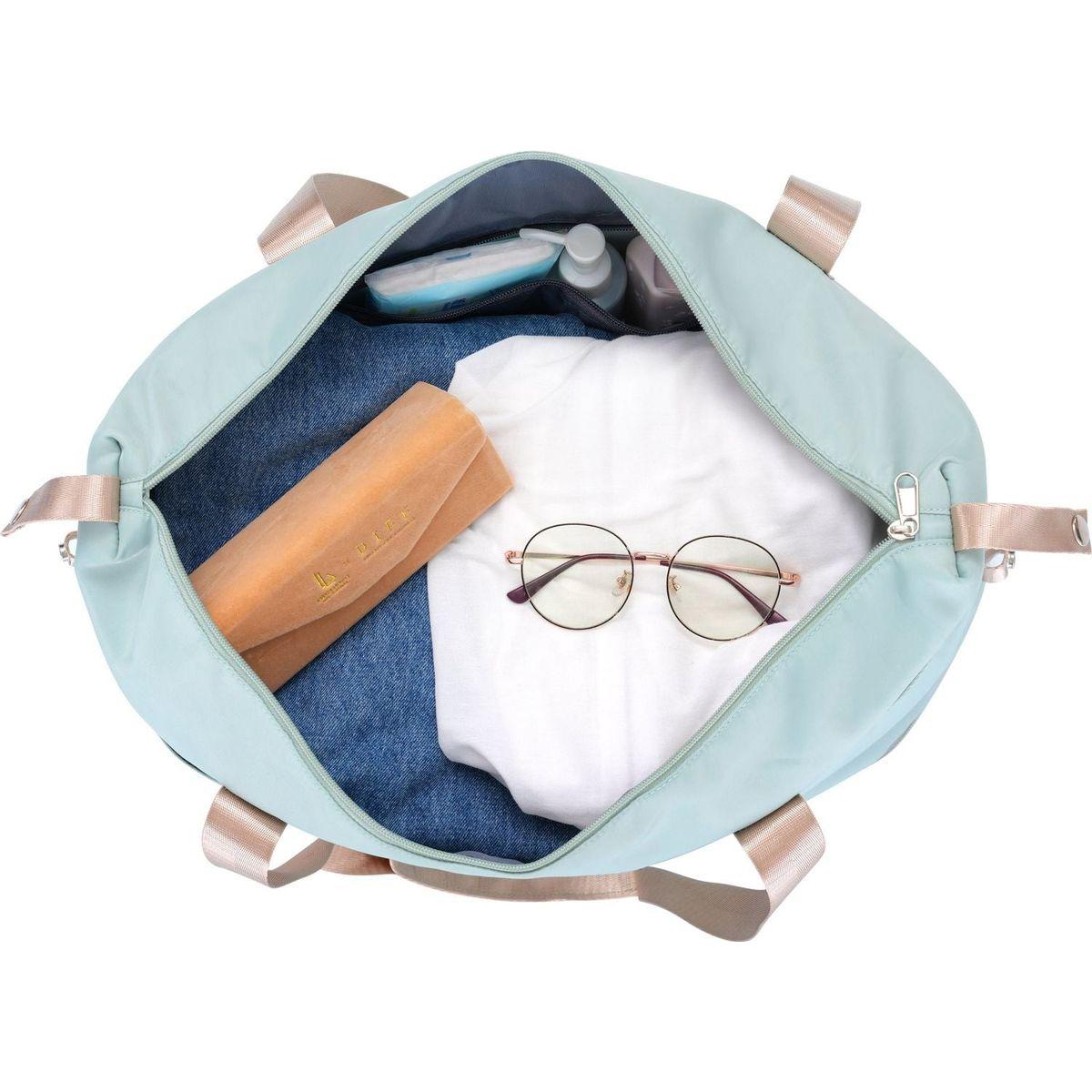 Luggage Sets 4 Piece, Expandable ABS Durable Suitcase with Travel Bag, Carry On Luggage Suitcase Set with 360 Spinner Wheels, Grey Green